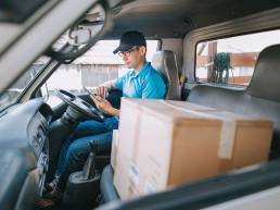 packages easy accessible for drivers before moving on to the next customer